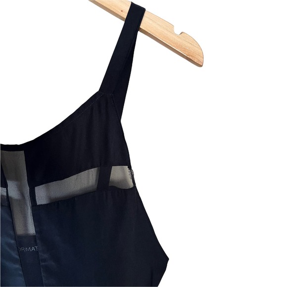 REFORMATION Silk Cami Tank Top Black Satin Sheer Cutout Detail Sleeveless XS EUC - Picture 5 of 10